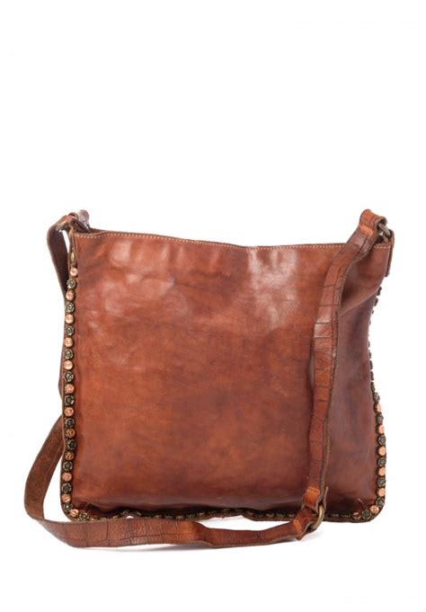 Campomaggi Studded Cross Body Bag In Cognac Santa Fe Dry Goods