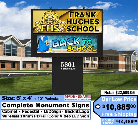 Custom Digital Led Monument Signage For Businesses Tvliquidator