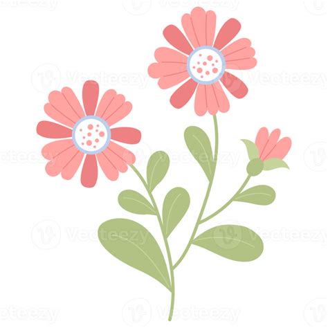 Red flowers. sticker 18929914 PNG