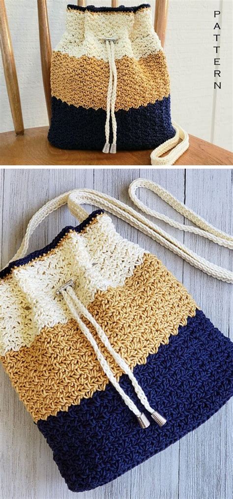 Crochet Drawstring Bags Free Patterns For