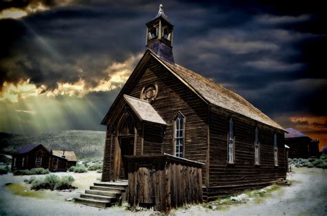 Wallpaper Landscape Old Building Abandoned Sky Snow Winter