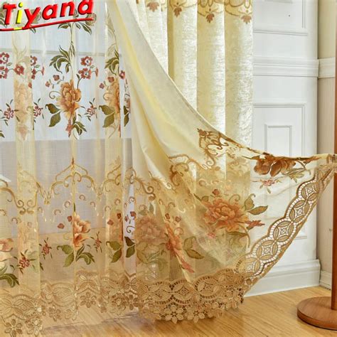 Ice Velvet Stitching Embroidery Curtain Cloth Tulle Luxury Villa