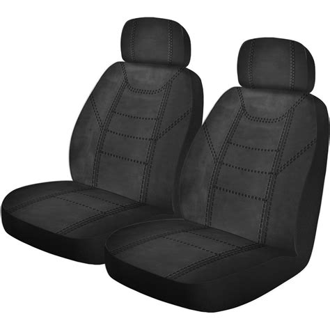 Repco Front Car Seat Covers Polyester Black Pair Rscft Pur Repco