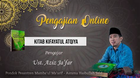 Ngaji Kitab Kifayatul Atqiya MANPK Jombang 3 Nadhom No 32 YouTube