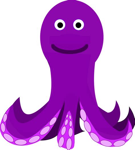 Octopuspurplehappysmilingcartoon Free Image From