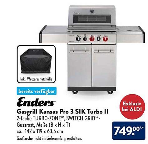 Enders Gasgrill Kansas Pro 3 Sik Turbo Ii Angebot Bei Aldi Nord