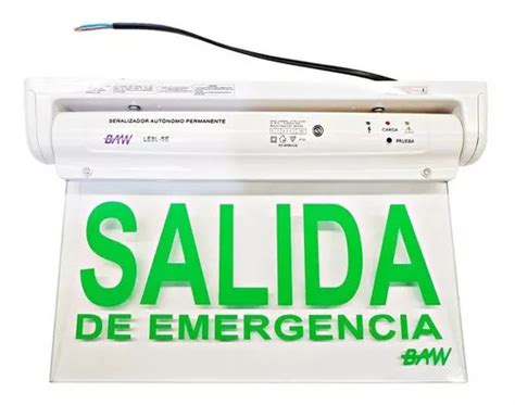 Cartel Salida De Emergencia Led Luminoso V Hs Autonomia Mebuscar