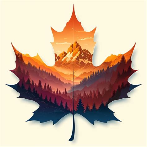 Vibrant Autumn Maple Leaf Landscape Art Poster Playground