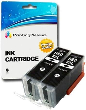 2 XXL PIGMENTÉ Noir Compatibles PGI 580XXL PGBK Cartouches d encre pour