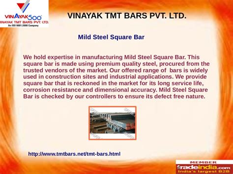 Vinayak Tmt Bars Pvtltdtmt Bars