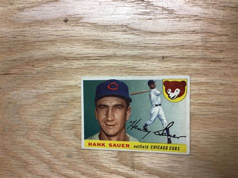 Topps Baseball Hank Sauer Chicago Cubs Card Ebay