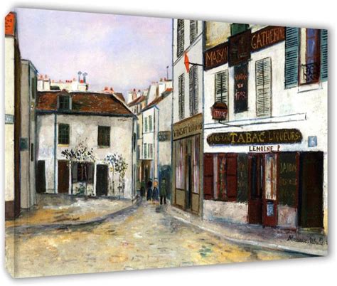 Jp 額装 Maurice Utrillo モーリス・ユトリロ キャンバスに印刷 有名な絵画 美術品 ポスター 冬の雪の風景キャンバス絵画「モンマルトルのキャサリン妃の