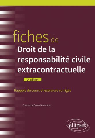 Fiches De Droit De La Responsabilit Civile Extracontractuelle Jour