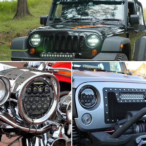 Runde Honeycomb Led Scheinwerfer F R Jeep Wrangler Jl Jlu