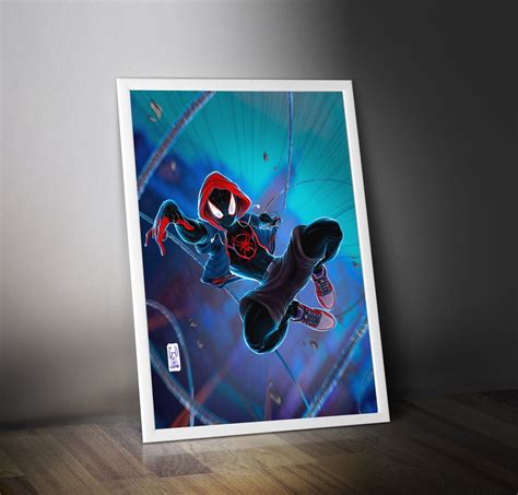 Spiderman Miles Morales Poster Print Marvel Wall Art Prints Etsy