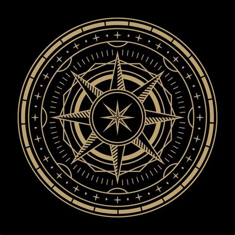 Premium Vector Mysterious Golden Magical Circle Vector Design