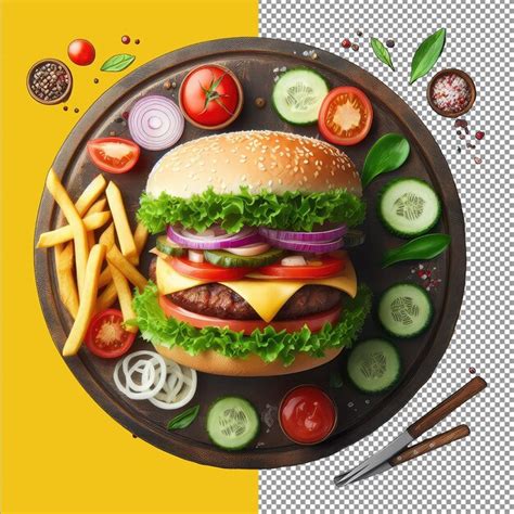 Premium Psd Double Patty Burger Png