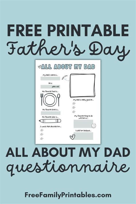 Free Printable Fathers Day Questionnaire Making Frugal Fun In 2024