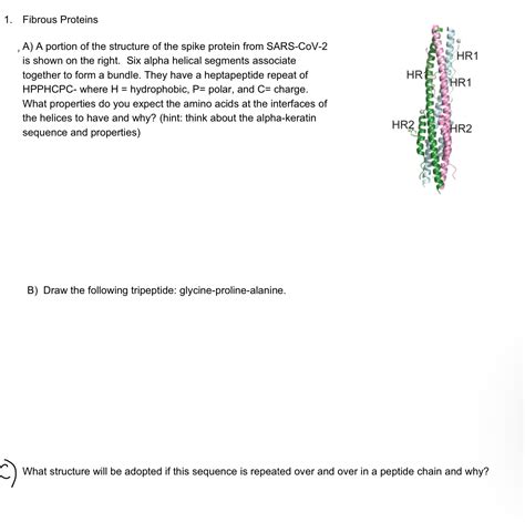 Solved A) A portion of the structure of the spike protein | Chegg.com