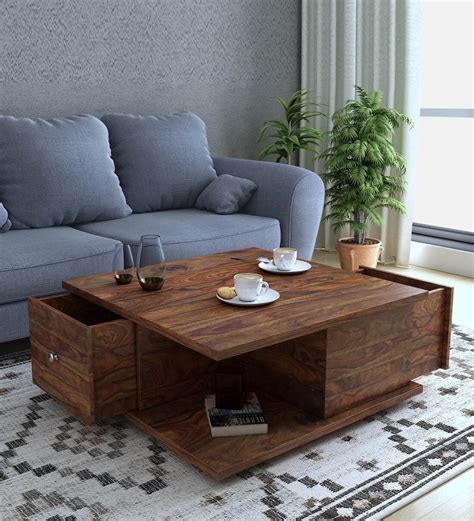 Buy Storage Coffee Table In Teak Finish At Off By Springtek Pepperfry