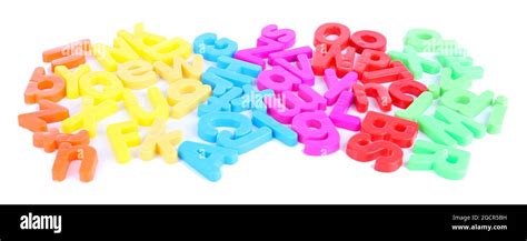 Colorful magnetic letters isolated on white Stock Photo - Alamy