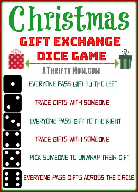 Christmas Gift Exchange Dice Game - A Thrifty Mom