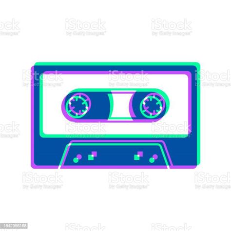 Cassette Tape Icon With Two Color Overlay On White Background Stock Illustration Download