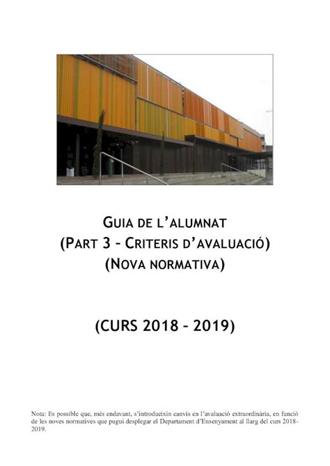 Pdf Guia De L Alumnat Part Criteris D Avaluaci Nova Guia De