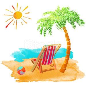 Aquarell Sommer Strand Stock Clipart Lizenzfreie FreeImages