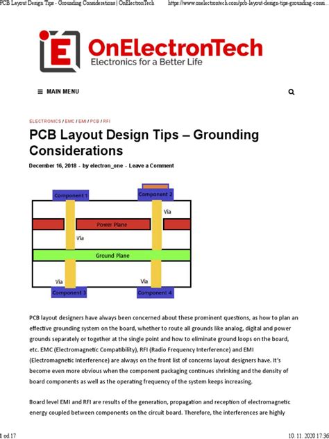 PCB Layout Design Tips - Grounding Considerations - OnElectronTech