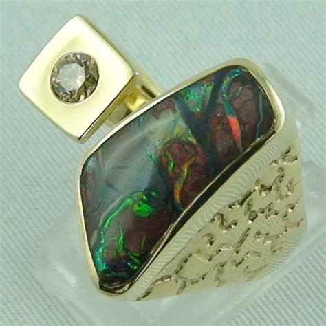 Goldring Mit Ct Koroit Boulder Opal Und Diamant