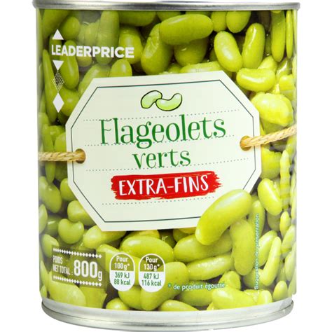 Flageolets Verts Extra Fins Leader Price 800g Sur Franprixfr