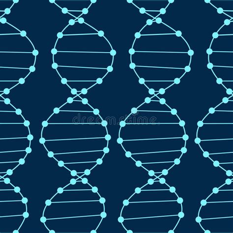 Dna Seamless Pattern Dna Science Blue Vector Background Stock Vector