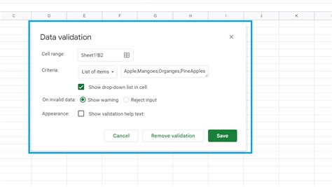 How To Create And Add Items To The Google Sheets Dropdown List