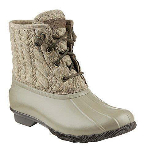 Sperry Top Sider Womens Saltwater Rope Emboss Neoprene Taupe Boot 8 M