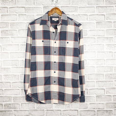 Wallace And Barnes Wallace And Barnes Button Up Flannel Shirt Blue Check