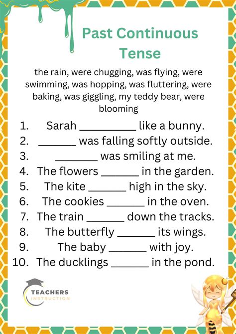 Past Continuous Tense Worksheets