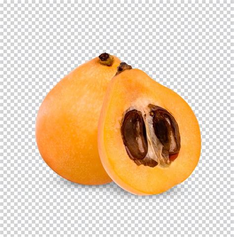 Premium Psd Half And Whole Ripe Loquat Fruits Isolated Premium Psd