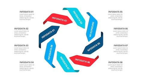 Zykluspfeile Infografik Präsentationsvorlage mit 8 Optionen Teile