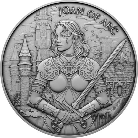 Round Legendary Warriors Joan Of Arc Oz Silber