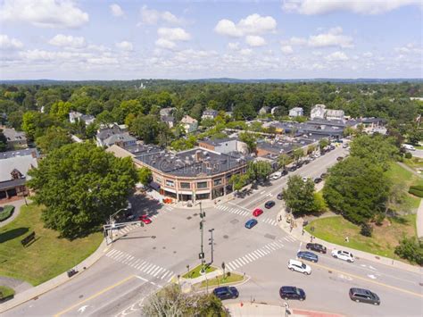 Newton City Hall Aerial View, Massachusetts, USA Stock Photo - Image of buildings, massachusetts ...