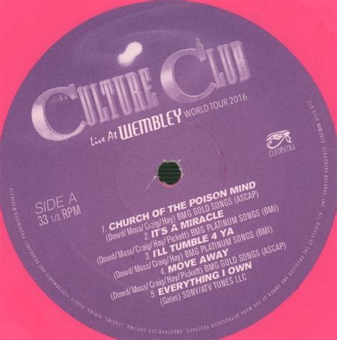 Culture Club Live At Wembley World Tour 2016 Double LP Vinyl USA