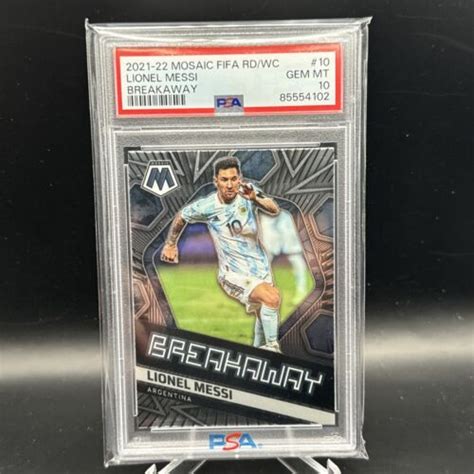 2021 2022 Mosaic Lionel Messi Breakaway PSA 10 FIFA Road To The World