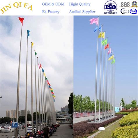 High Precision Outdoor Tapered Flag Pole Of Stainless Steel Material