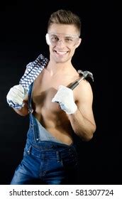 Sexy Handyman Holding Hammer Stock Photo 581307724 Shutterstock