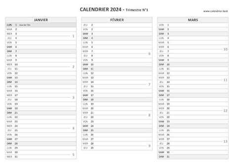 Calendrier Imprimer