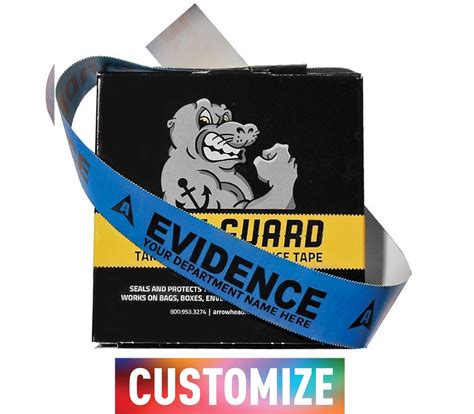 Evidence Packaging Tamper Evident Tape Arrowhead Sealguard™ Solid Back Evidence Tape Blue