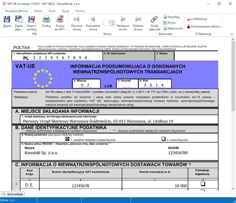 Deklaracje Vat Ue Taxmachine Dokumentacja