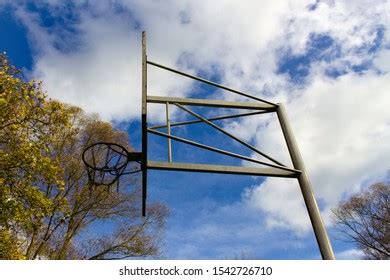 Basketball Field Side View Outdoor Royalty Free Images Stock