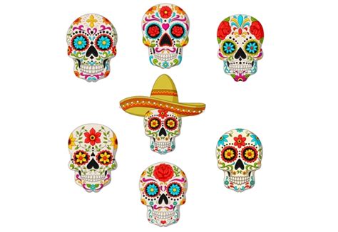 Mexican Sugar Skulls Clipart Set Graphic Graphic By Tigatelusiji